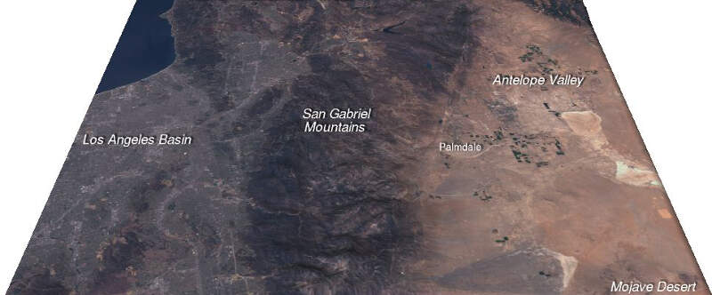 Palmdale Ca And Antelope Valley And Environs Landsat