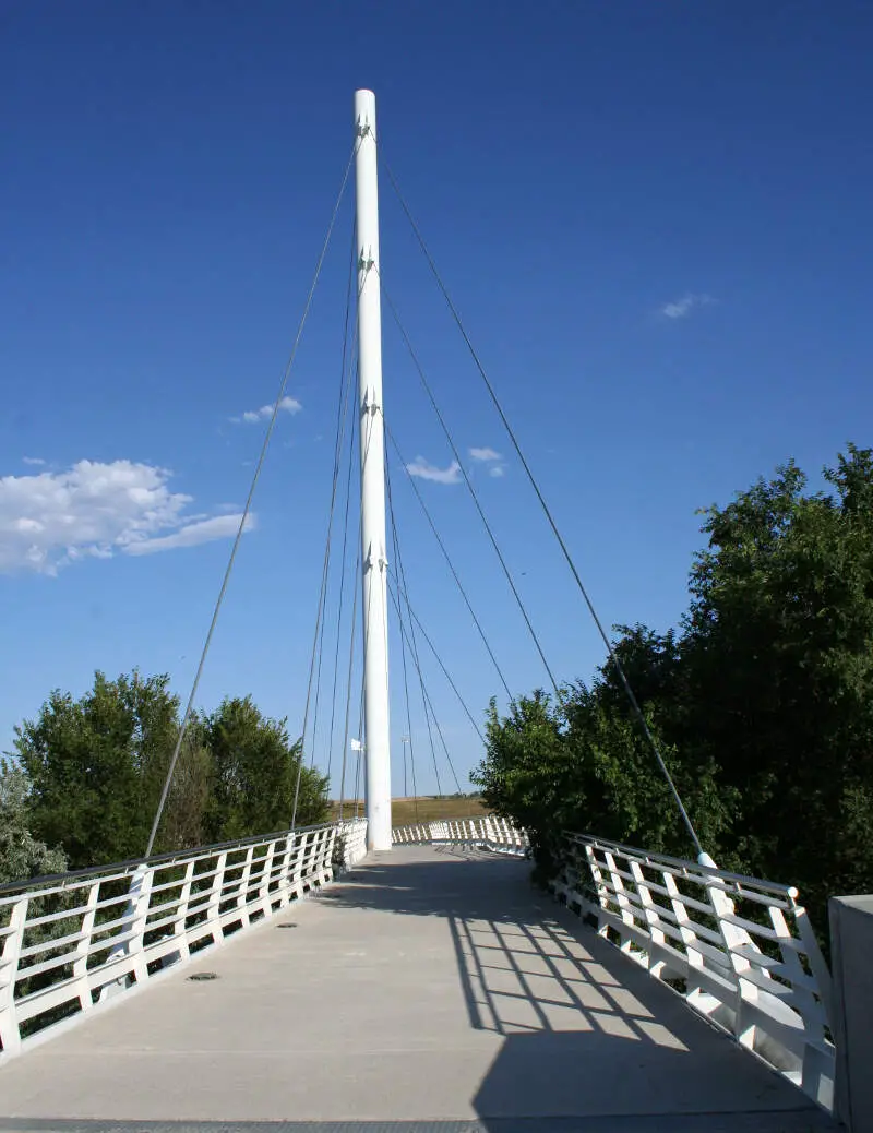 Cable Stayed Bridge At Gold Strike Park In Arvadac Colorado