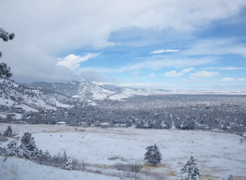 Boulder After A Snowfall