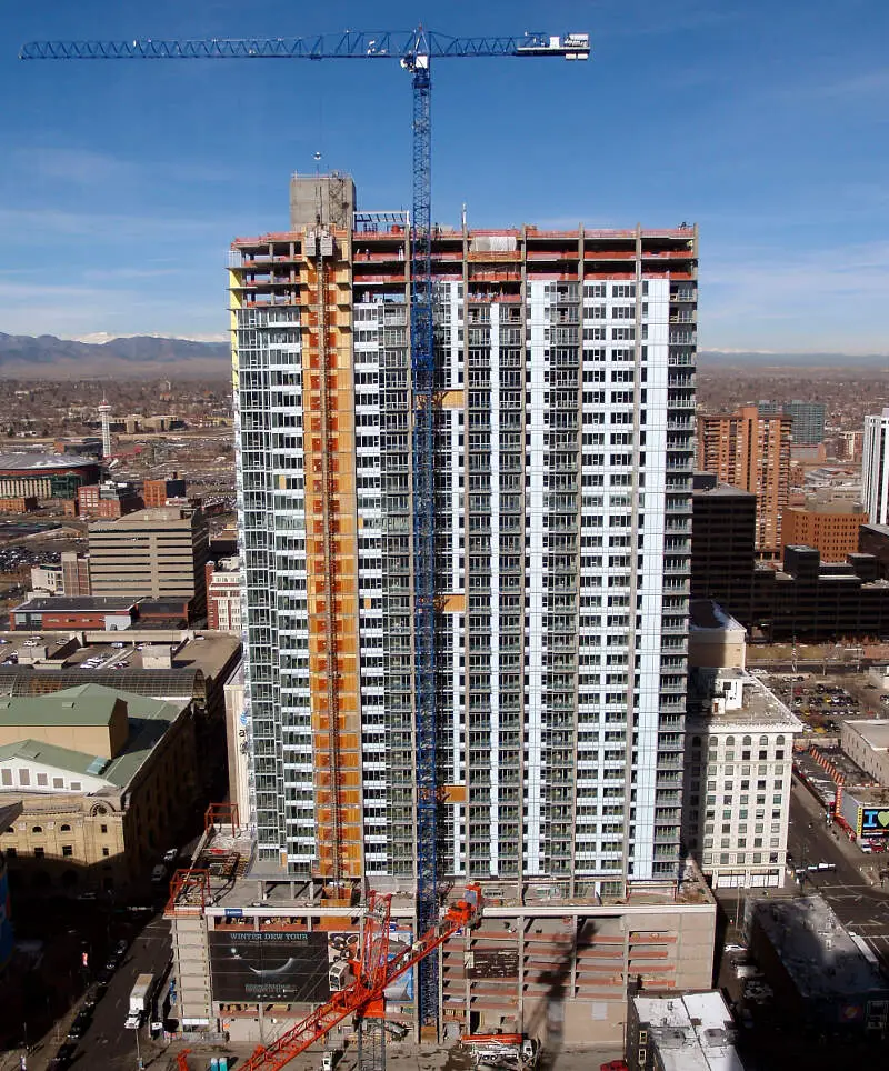 The Denver Spire Building In January