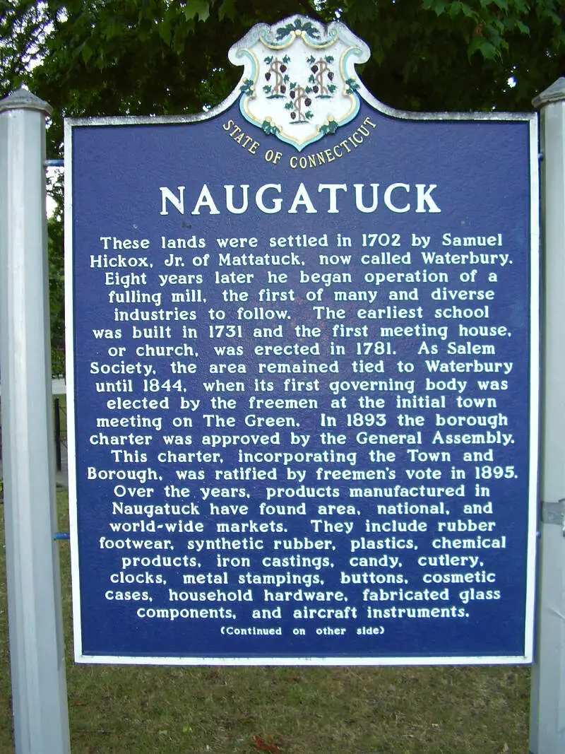 Naugatuck Town History Sign