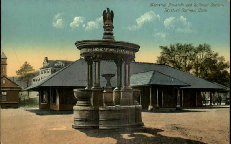 Stafford Springs Station Postcard