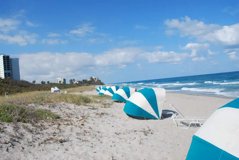 Looking South On Beach At Boca Ratonc Florida