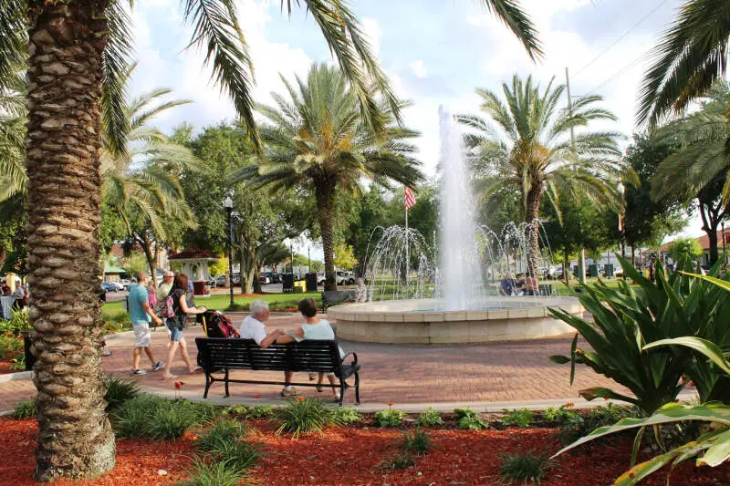 Fountain Walk In Downtown Winter Havenc Florida