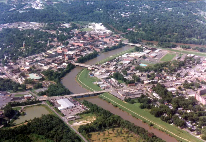 Aerial View Of Downtown Romec Georgia