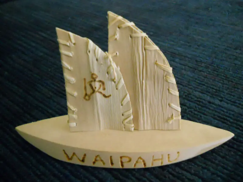 Wood Burned Souvenir From Waipahuc Hawaii
