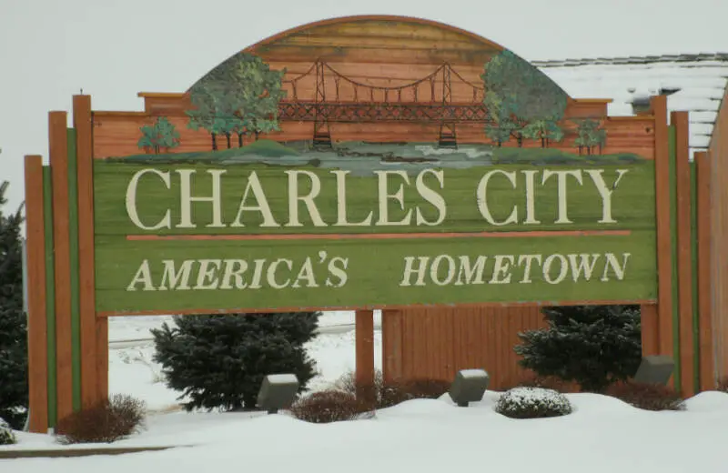 Welcome Sign Charles Cityc Iowa