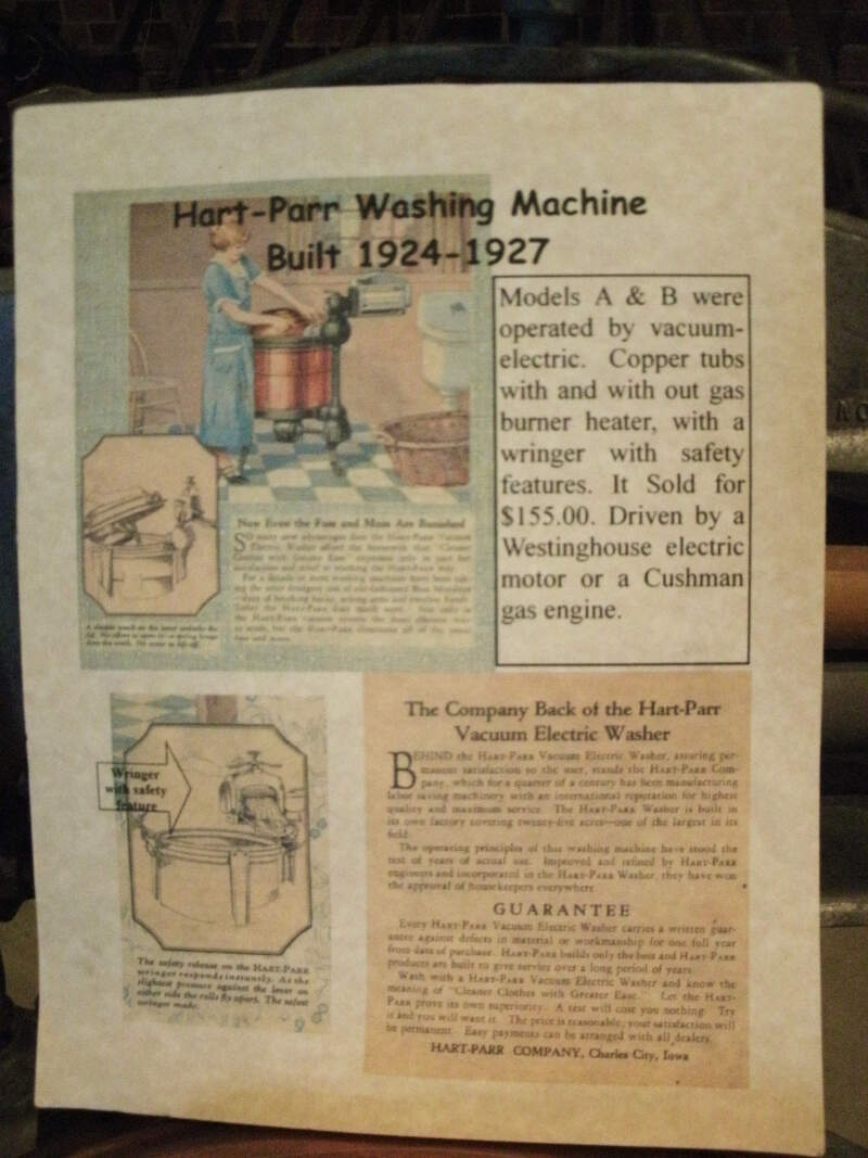 Hart Parr Washing Machine Information