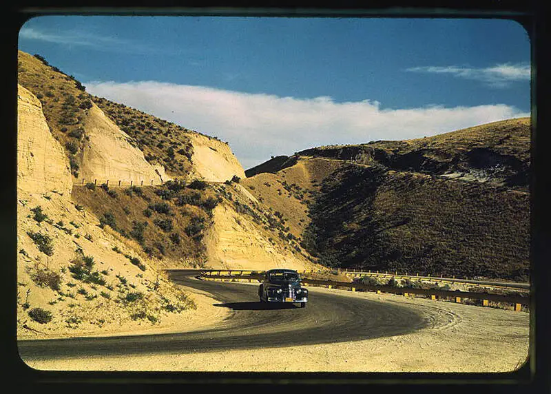 Road Cut Into The Barren Hills Which Lead Into Emmett