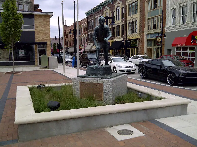 Statue Of Abraham Lincoln On The Site Of His First Political Speechc Downtown Decaturc Il