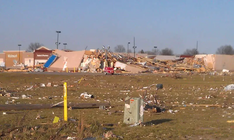 Harrisburg Tornado  Walmart Strip Mall And Telephone Cans