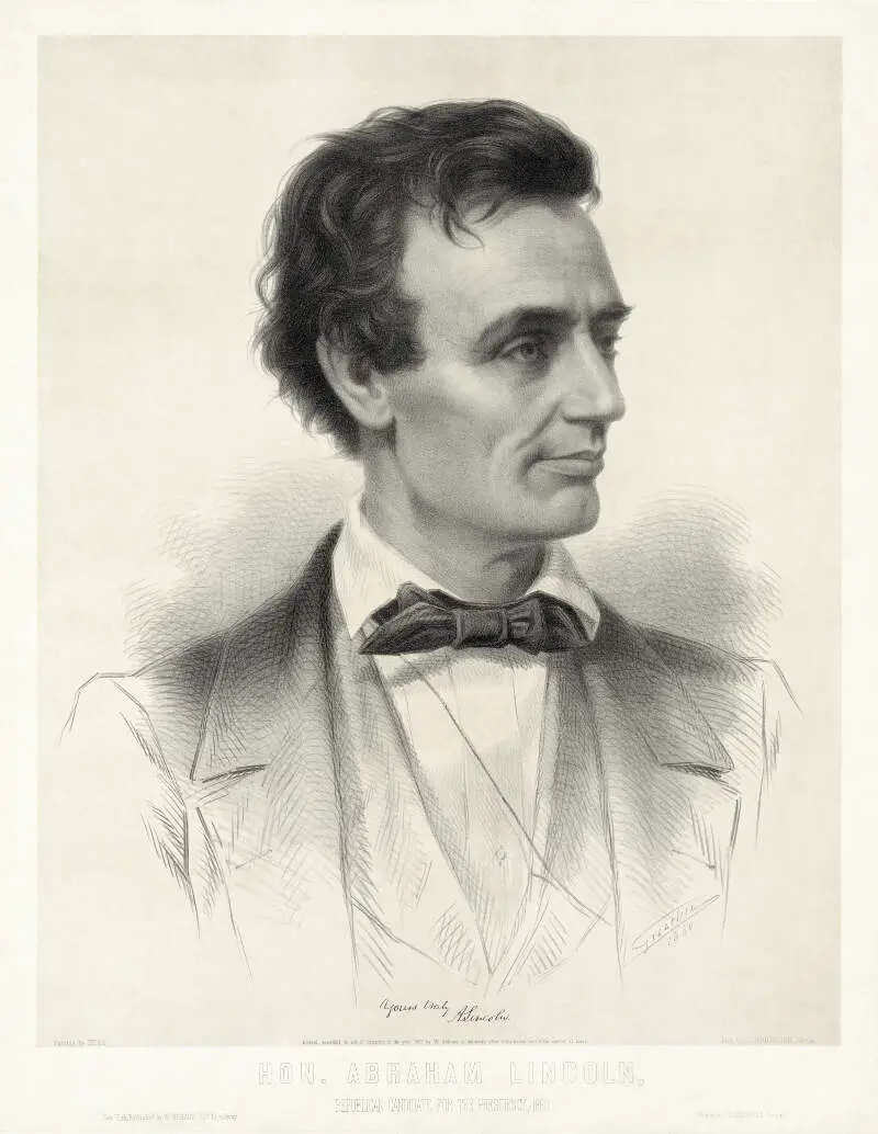 Thomas Hicks   Leopold Grozelier   Presidential Candidate Abraham Lincoln    Cropped To Lithographic Plate