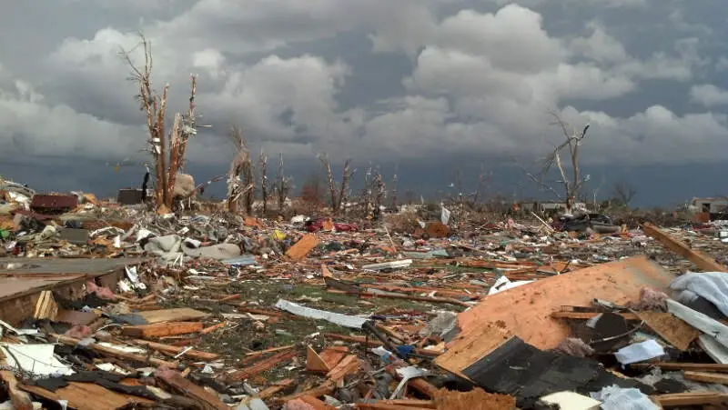 Photograph Showing The Damage To Houses And Trees In Washington Following The    Tornado