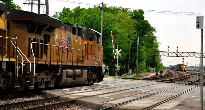 Train Crossing In West Chicago