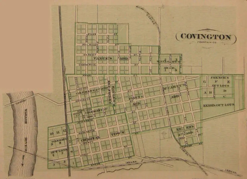 Covingtonc Indiana Map From  Atlas