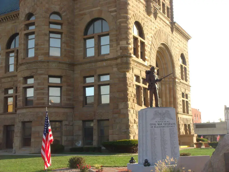 Blackford County Civil War Monument In Hartford City In