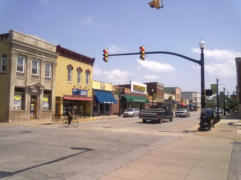 Main Street In Downtown Hobartc Indiana
