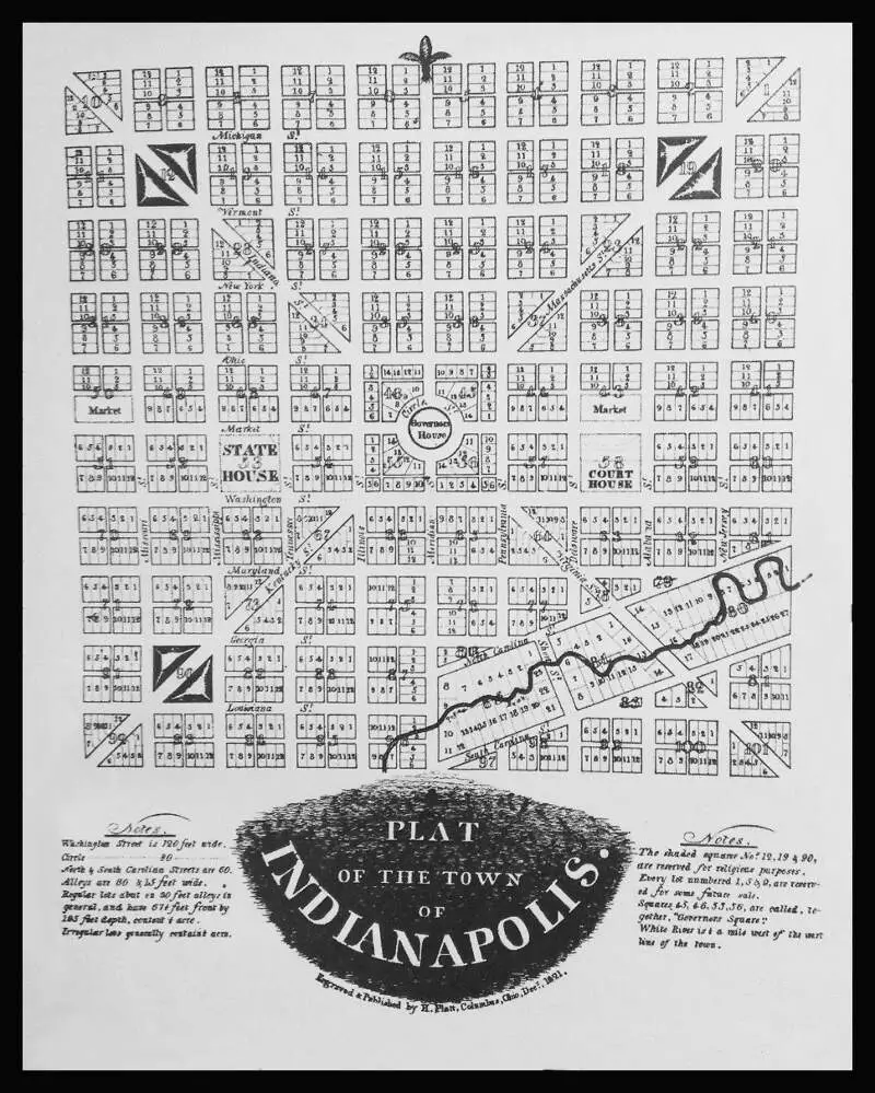 Plat Of The Town Of Indianapolis