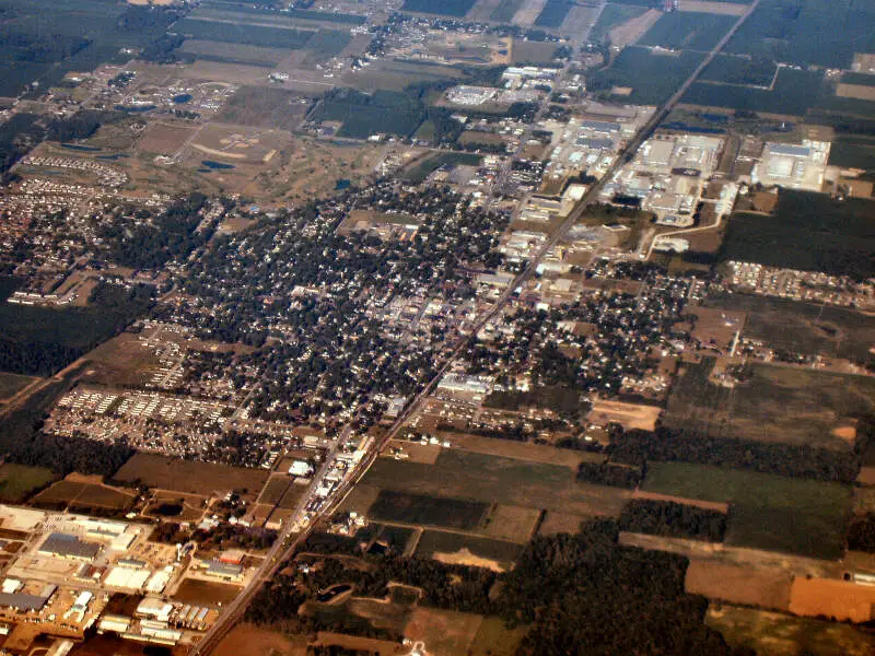 Nappanee Indiana From Above Close