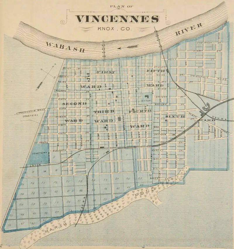 Vincennesc Indiana Map From Atlas