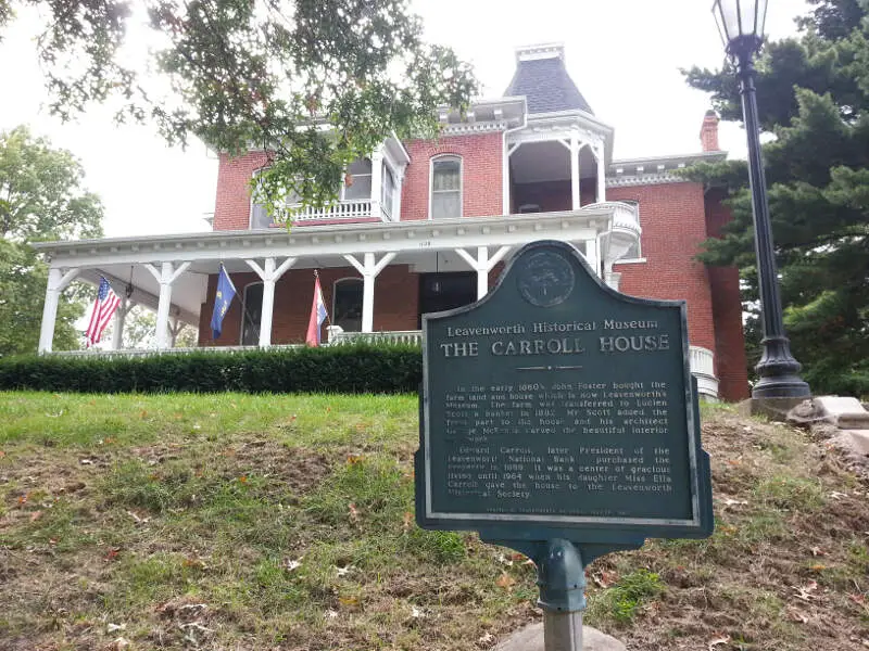 Edward Carroll House With Historical Plaquec Leavenworthc Kansas