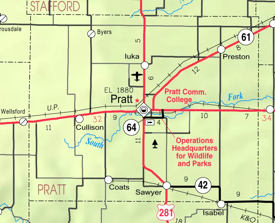 Map Of Pratt Coc Ksc Usa