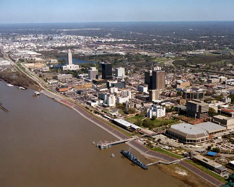 Baton Rouge Louisiana Waterfront Aerial View