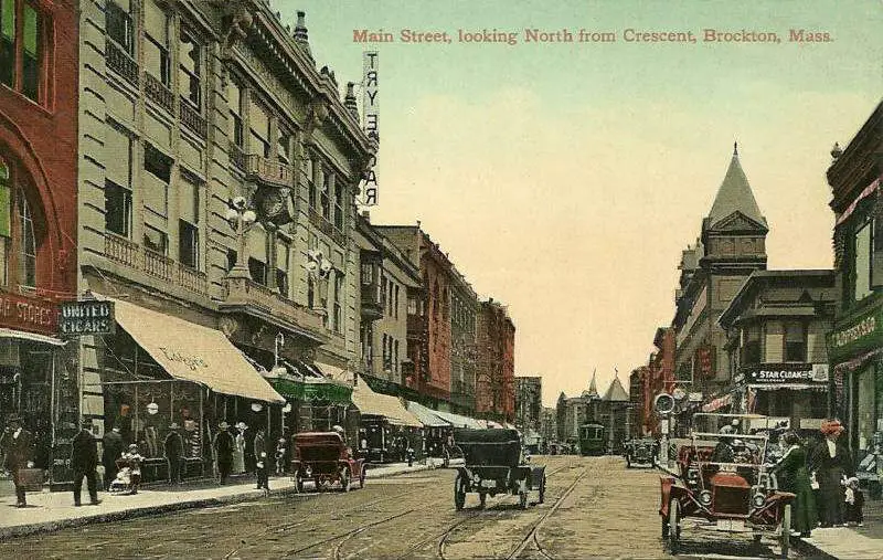 Main Streetc Looking North From Crescentc Brocktonc Ma