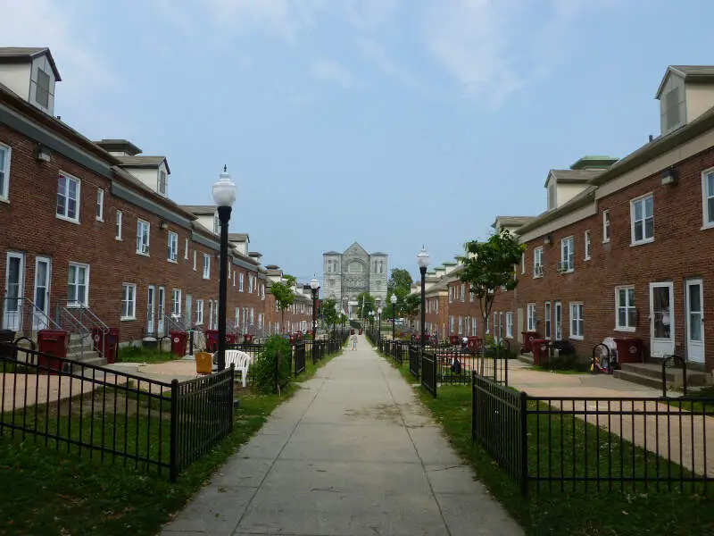 North Common Villagec With Saint Jean Baptiste Church In Backgroundb Lowellc Mab