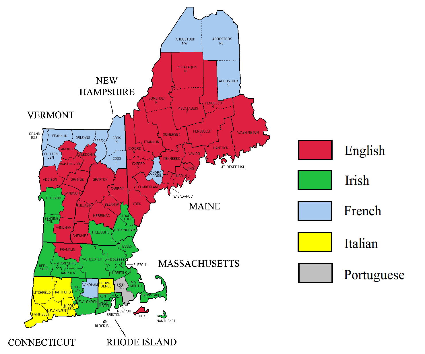 New England Ancestry By County  Updated