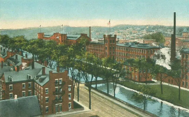 Birds Eye View Of Mills Canalc Lewistonc Me