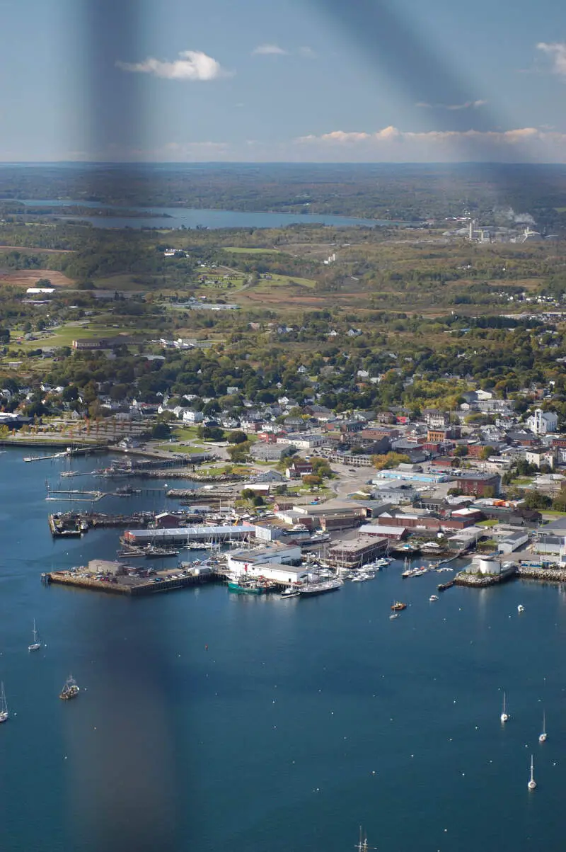 View Of Rocklandc Maine From A Plane