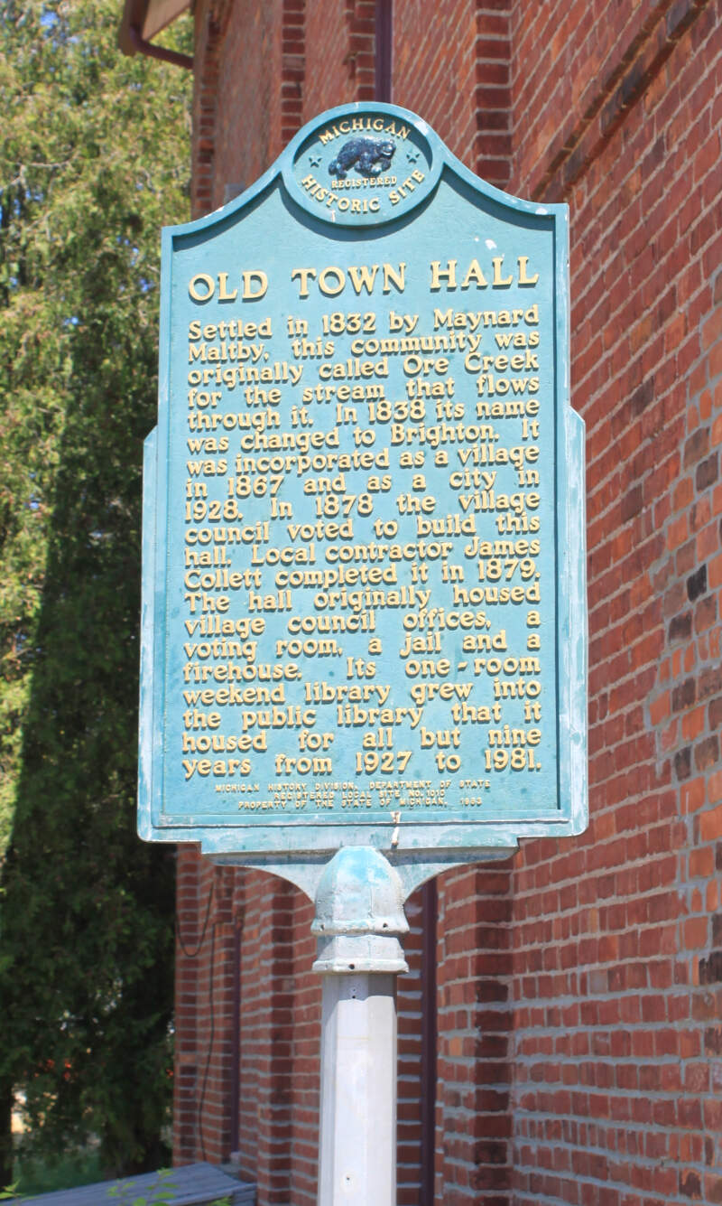 Old Town Hall Historic Marker Brighton