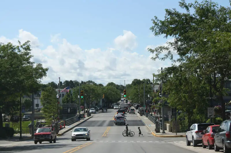 Charlevoix Michigan Downtown Panorama Us