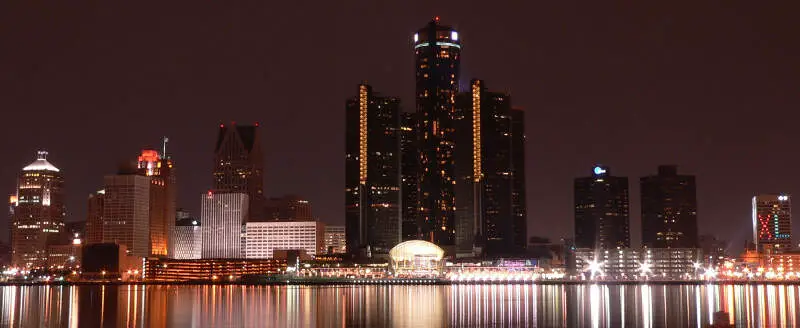 Detroit Night Skyline