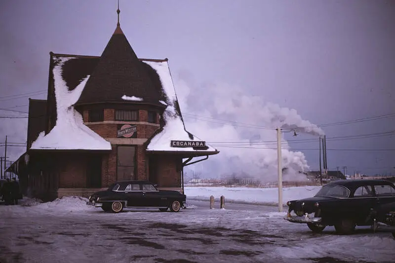 Chicago And North Western Railway Station Escanaba Michigan