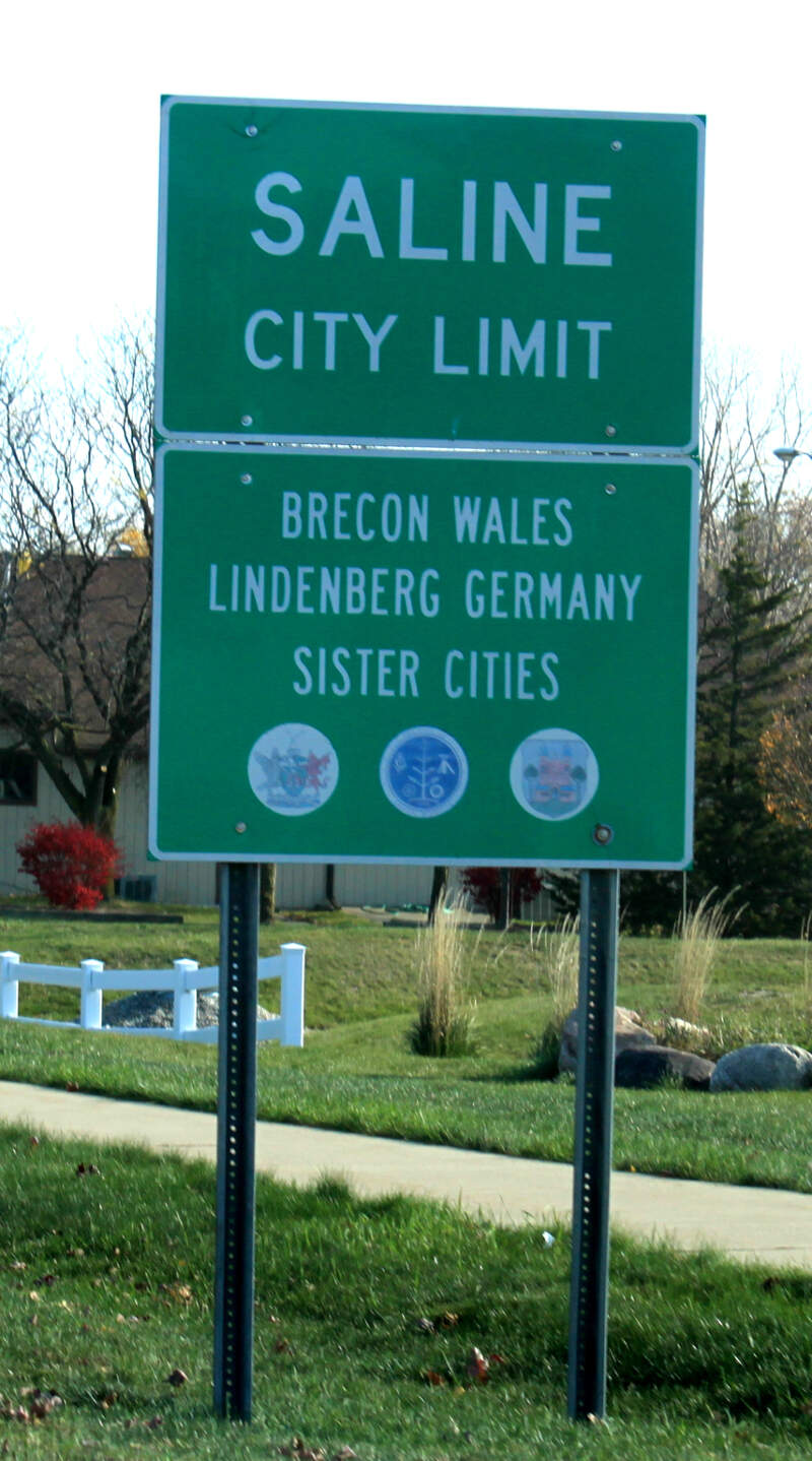 Saline Michigan Sister Cities Sign