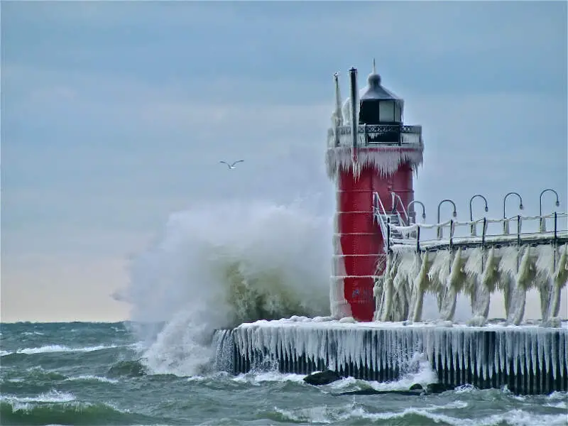 South Pier Lighthouse At South Havenc Mi