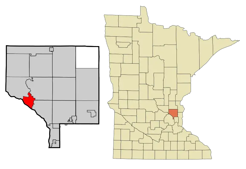 Anoka Cnty Minnesota Incorporated And Unincorporated Areas Anoka Highlighted