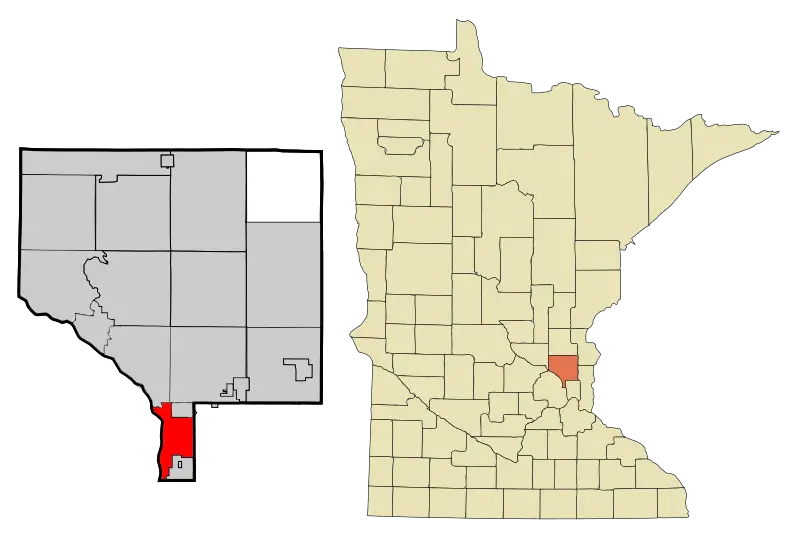 Anoka Cnty Minnesota Incorporated And Unincorporated Areas Fridley Highlighted