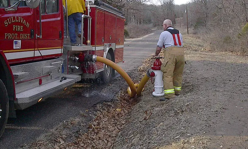 Sullivan Mo Firefighters Use Hydrant On