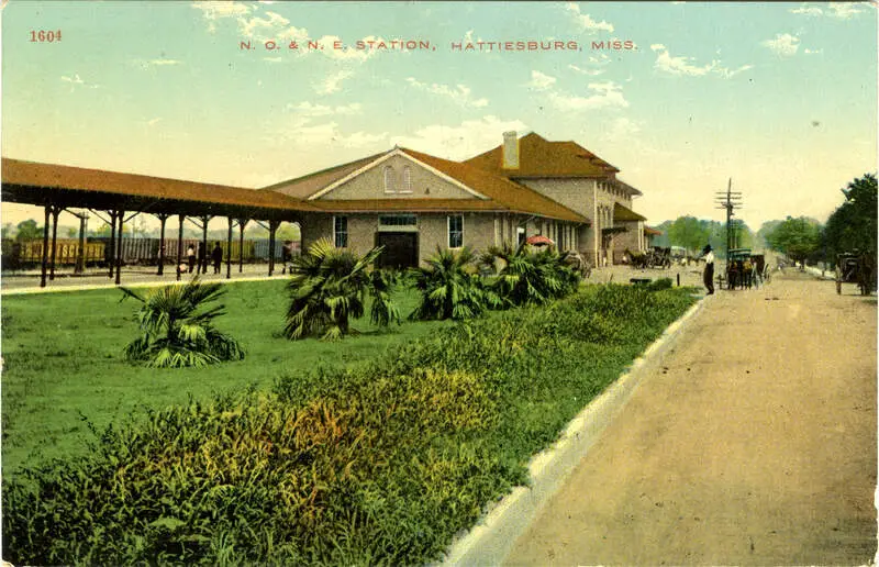 Hattiesburg Union Station Postcard