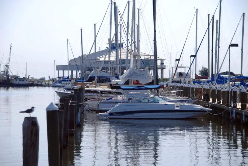 Fema   Pass Christian Harbor With Docked Boats In Mississippi