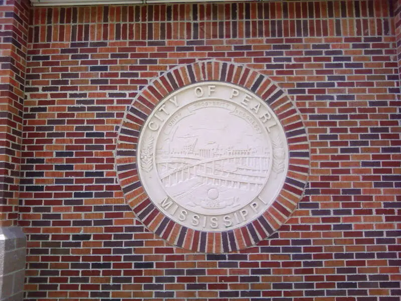 Pearl Mississippi Community Center Wall With City Seal