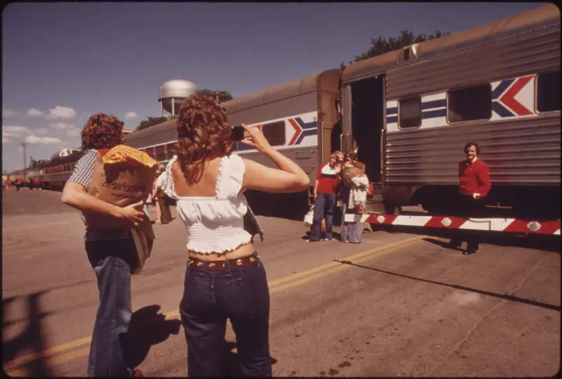 One Last Photograph Before Passengers Board The Empire Builder At Fargoc North Dakotac Enroute From Chicago To East