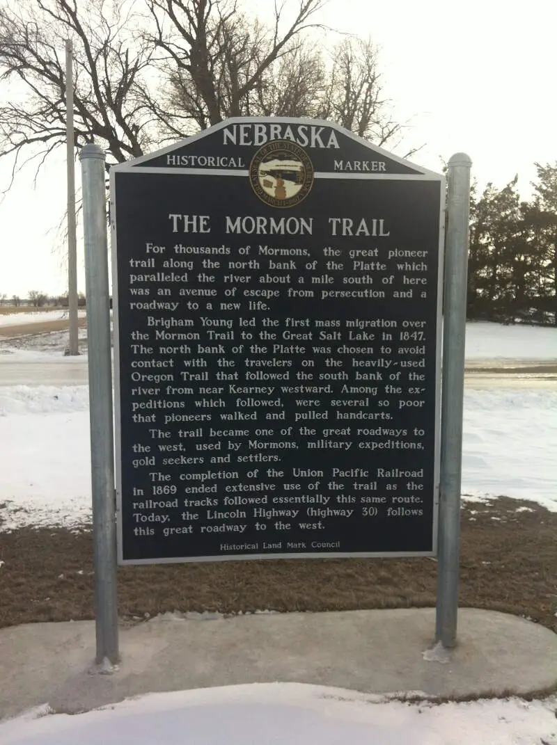 Mormon Trail Marker In Central Cityc Ne