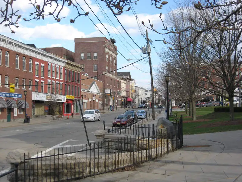 Spring Street Commercial District Seen From The Newton Town Green Newton Nj