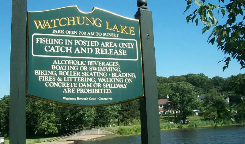 Signpost For Watchung Lake Nj