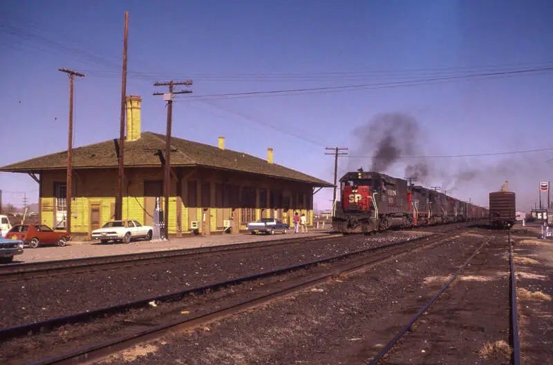 An Sp Westbound Passing The Old Demong Nm Depot