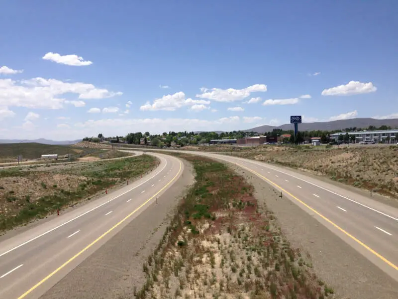 View West Along Interstate From The Exit Overpass In Elkoc Nevada